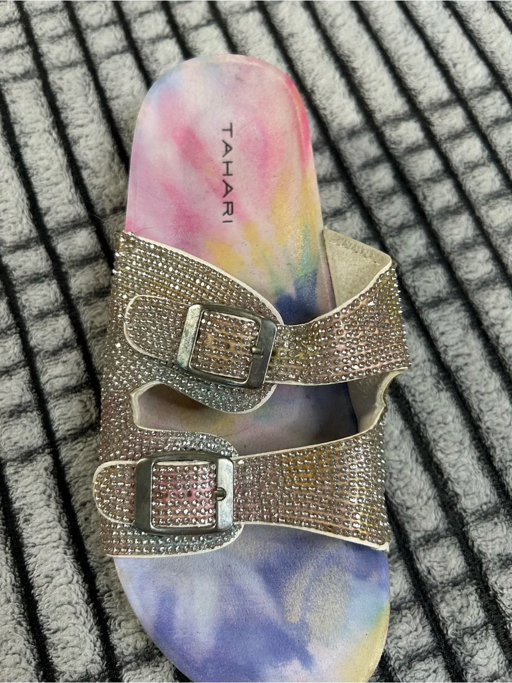 Girls Tahari Tie-Dye & Rhinestone Sandals (5Y)